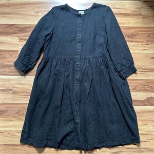Beaton Linen gathered dress